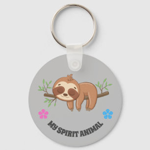 My Spirit Animal Cute Sleeping Sloth Keychain