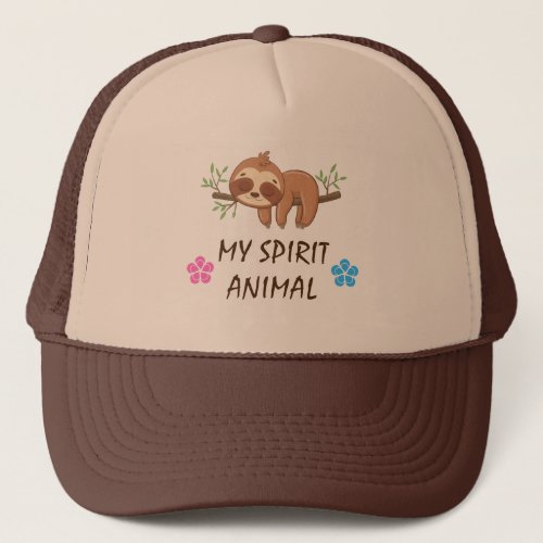 My Spirit Animal  Cute Sleeping Sloth Trucker Hat