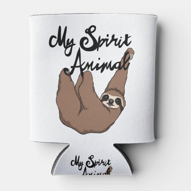 My Spirit Animal Cute Sloth Can Cooler (Front)