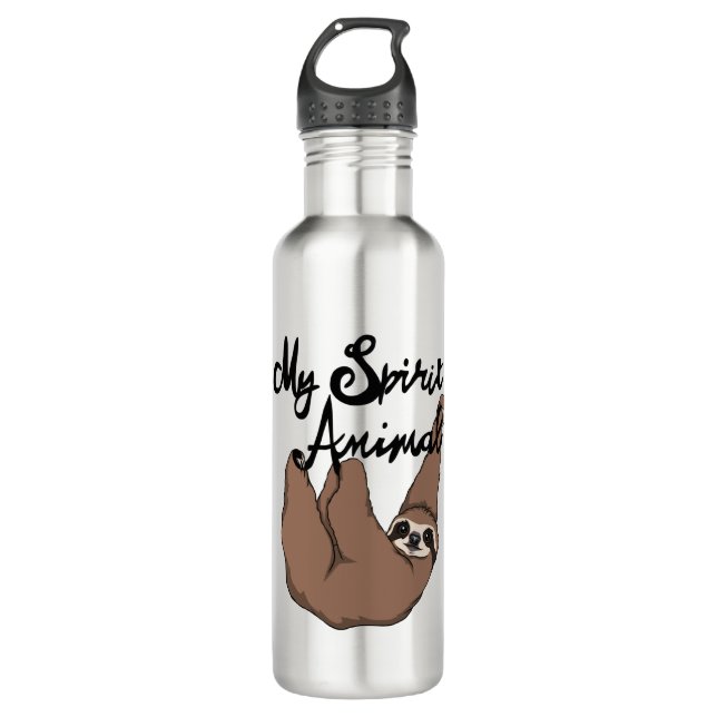My Spirit Animal Cute Sloth Stainless Steel Water Bottle (Front)