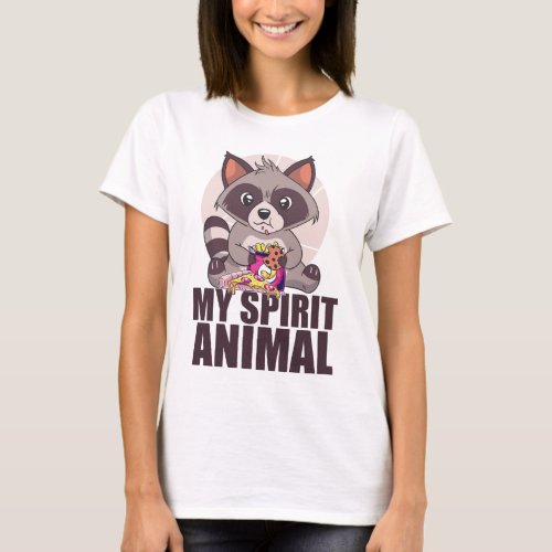 MY SPIRIT ANIMAL Funny Panda Raccoon Eat Trash Mem T_Shirt