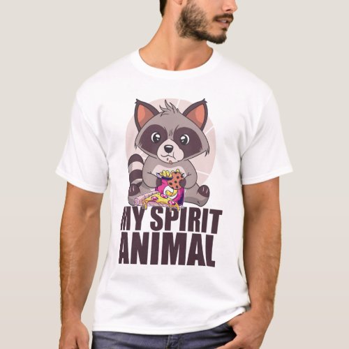 MY SPIRIT ANIMAL Funny Panda Raccoon Eat Trash Mem T_Shirt