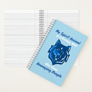My Spirit Animal Grumpy Wolf Funny Notebook