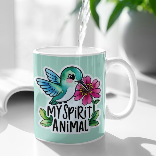 My Spirit Animal Hummingbird Mug (This adorable, "my spirit animal" hummingbird mug would make a great gift for someone special! )