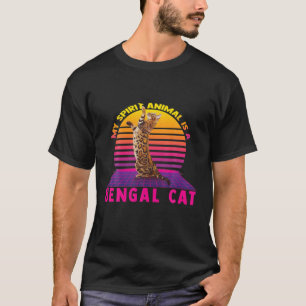 My Spirit Animal Is A Bengal Cat Retro Wave T-Shirt