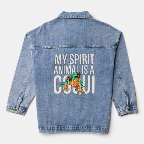 My Spirit Animal is a Coqui Boricua Puerto Rico  Denim Jacket