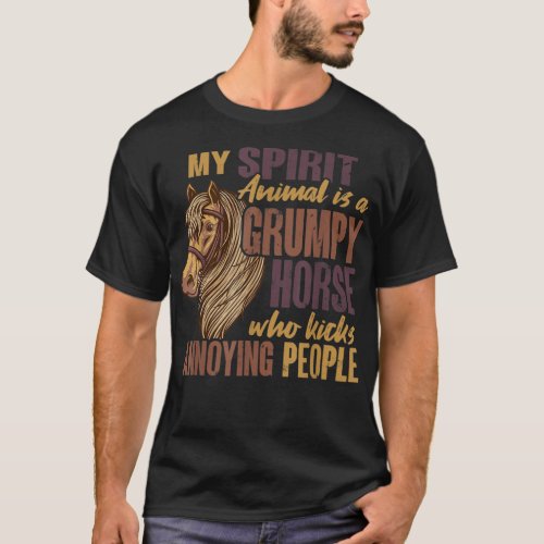 My Spirit Animal Is A Horse Horse Lovers Equestri T_Shirt