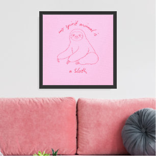 My Spirit Animal Is A Sloth Funny Lazy Comfort Canvas Print