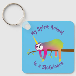 My Spirit Animal is a Slothicorn Keychain