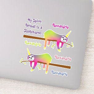 My Spirit Animal is a Slothicorn Sticker