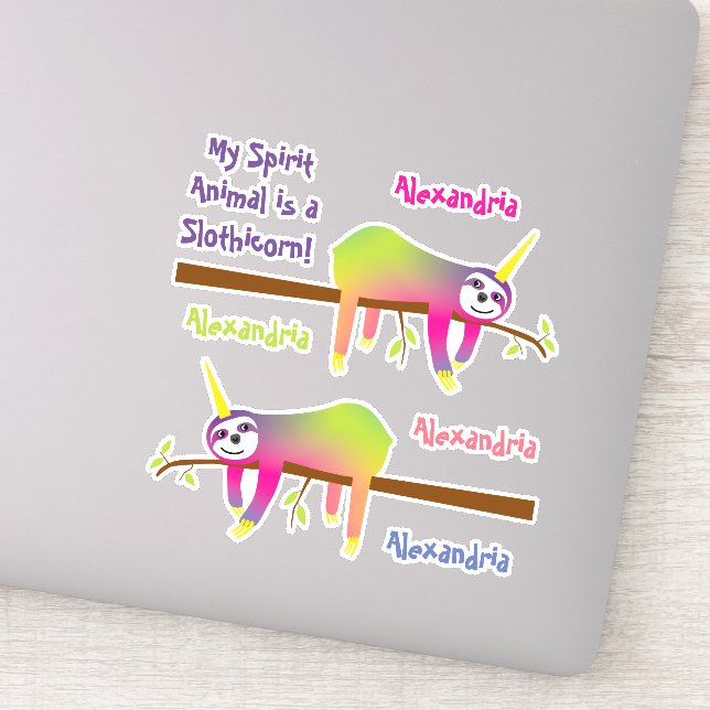 My Spirit Animal is a Slothicorn Sticker (Detail)