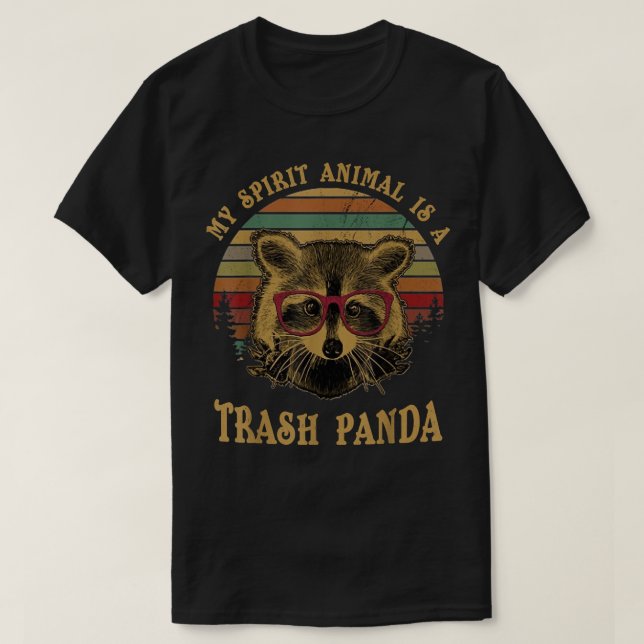 My Spirit Animal is a Trash Panda funny Racoon gif T-Shirt (Design Front)
