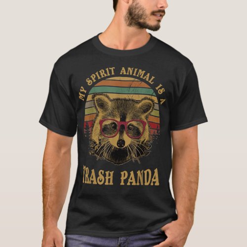 My Spirit Animal is a Trash Panda funny Racoon gif T_Shirt