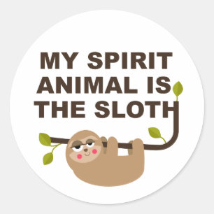 My Spirit Animal is the Sloth Golf Balls Classic Round Sticker