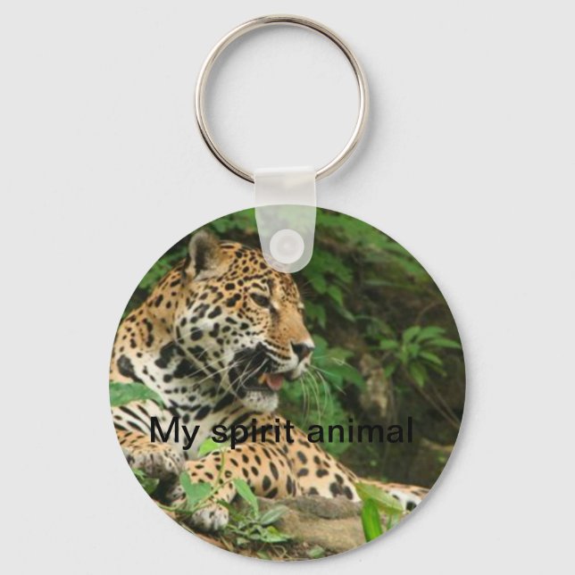 My spirit animal jaguar keychain (Front)