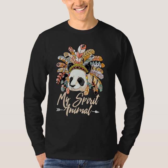 My Spirit Animal Native American Panda Lover T-Shirt (Front)