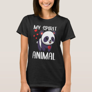 My Spirit Animal Panda I Love You Heart Valentines T-Shirt