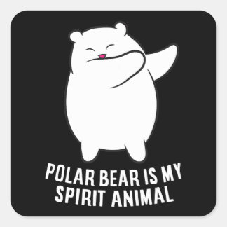 My Spirit Animal Polar Bear Cute Polar Bear Lover Square Sticker