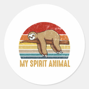 My spirit animal Sloth Sleeping Classic Round Sticker