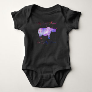 My Spirit Animal The Chubby Unicorn Adorable Rhino Baby Bodysuit