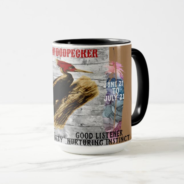 "My Spirit Animal" The Woodpecker Coffee Mug (Front Right)