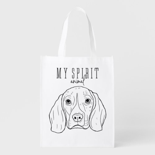 My Spirit Animals Is A Beagle Funny Beagle  Grocery Bag