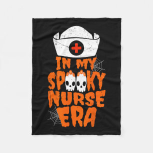 My Spooky Nurse Era Funny Halloween Witchy Spooky Fleece Blanket