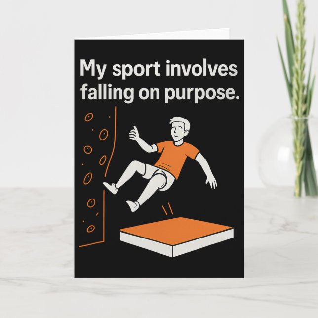 My Sport Involves Falling On Purpose Climbing Humo Card (Front)