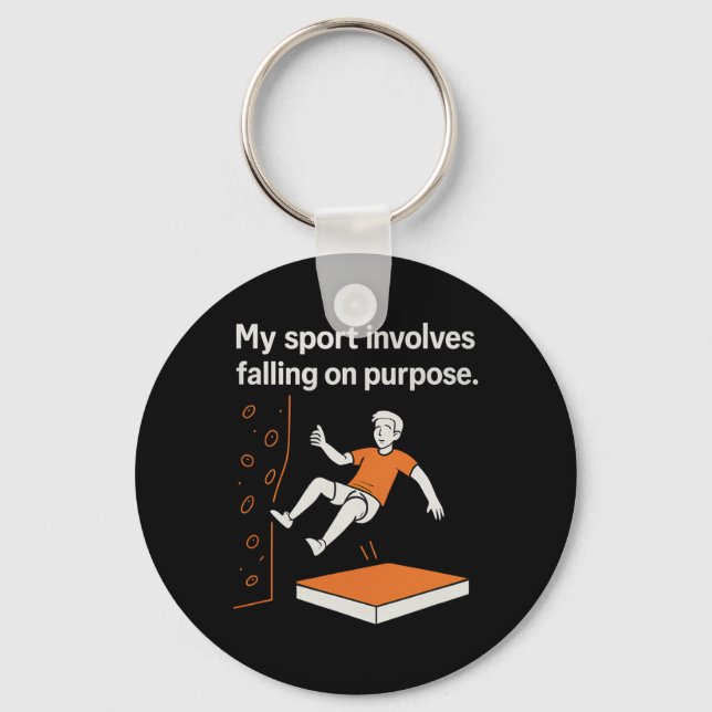My Sport Involves Falling On Purpose Climbing Humo Keychain (Front)
