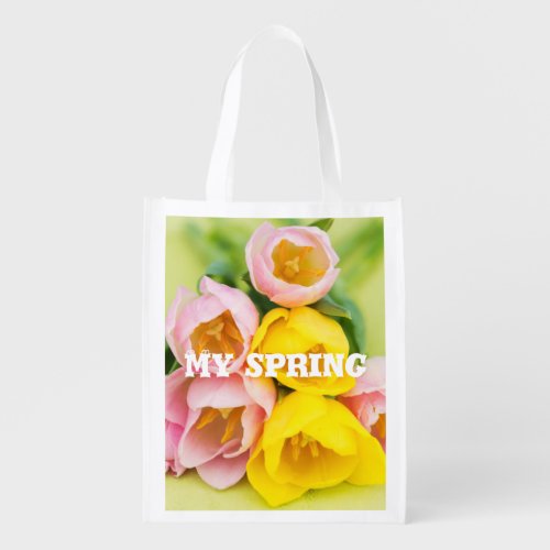 My spring reusable grocery bag