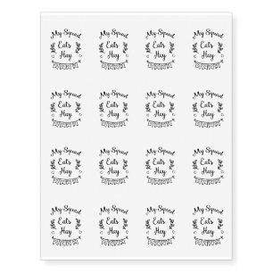 My Squad Eats Hay Horse Horse Lover Funny Gifts Temporary Tattoos