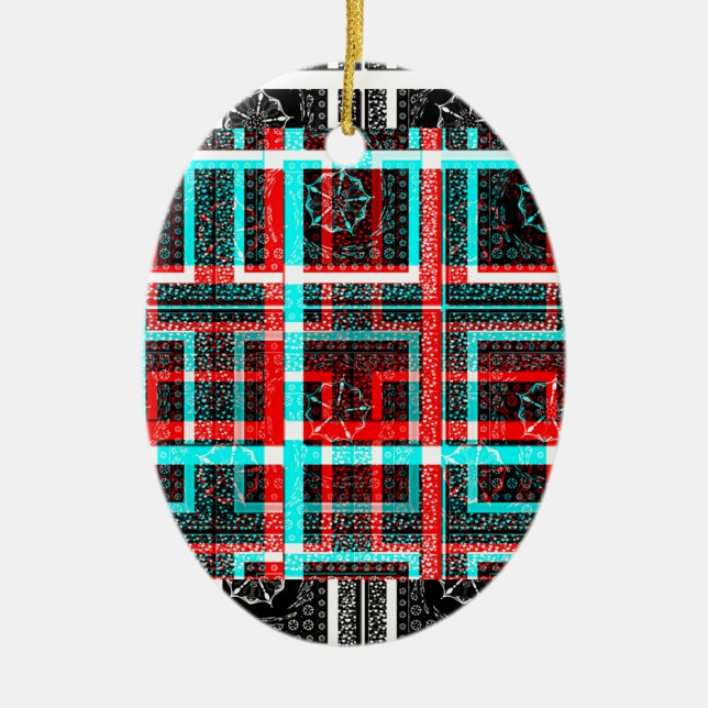 My Square Maze Design Ceramic Ornament (Front)