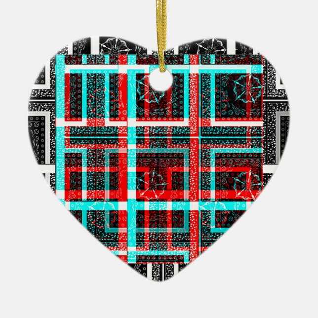 My Square Maze Design Ceramic Ornament (Front)