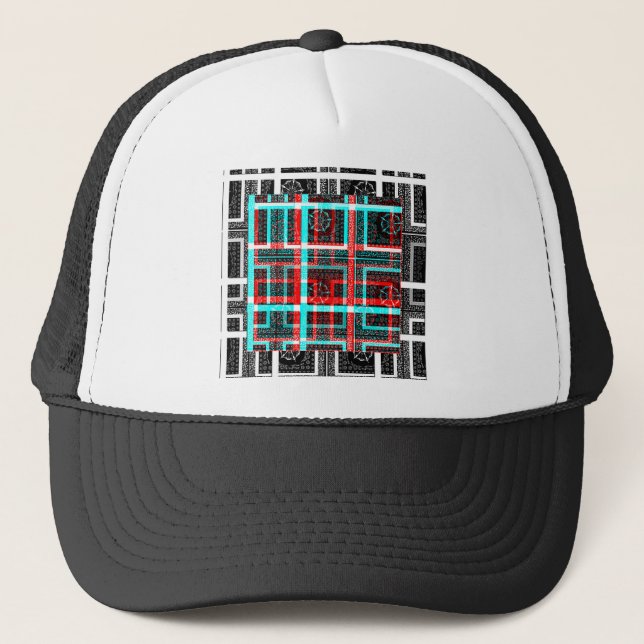 My Square Maze Design Trucker Hat (Front)