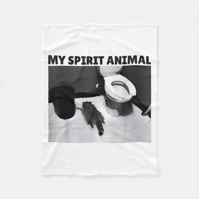 My Srit Animal Funny Drunk Raccoon Meme  Fleece Blanket (Front)