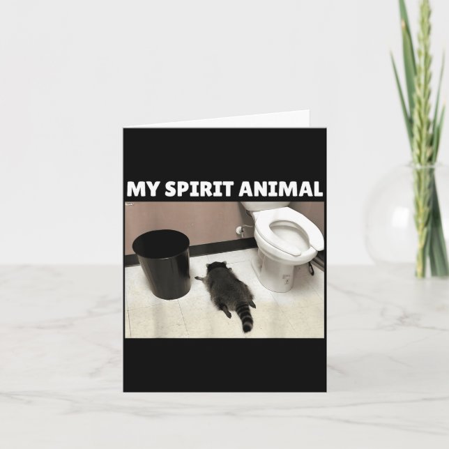 My Srit Animal Raccoon Trash Panda Drunk In The Ba Card (Front)