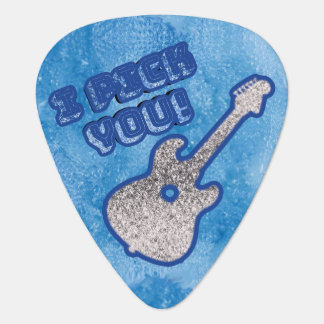 My Star | Blue and Black Musical Notes Guitar Pick
