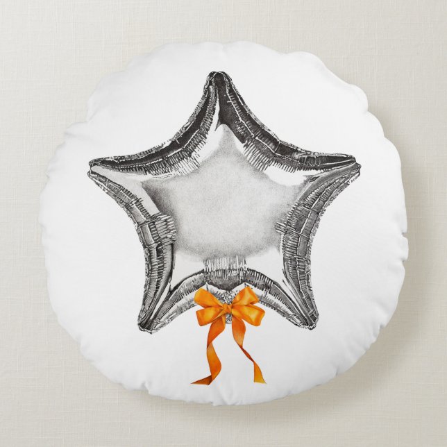 'My Star' Happy Balloon Throw Pillow (Front)