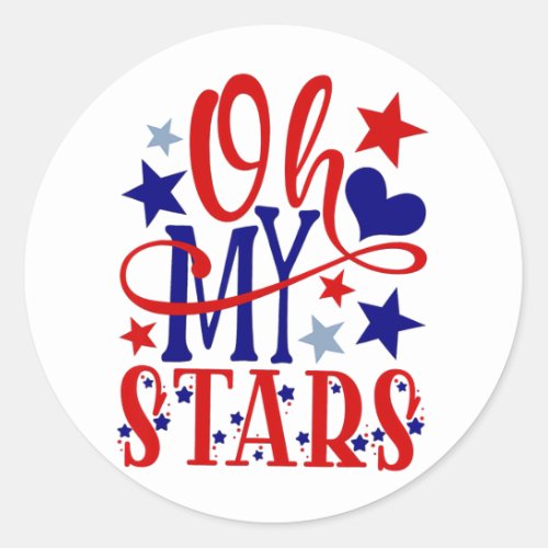 My Stars Fireworks 4th Of July Independence Day  Classic Round Sticker