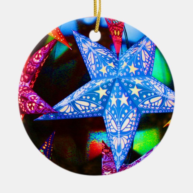 My stars!  It's almost Christmas. Ceramic Ornament (Front)