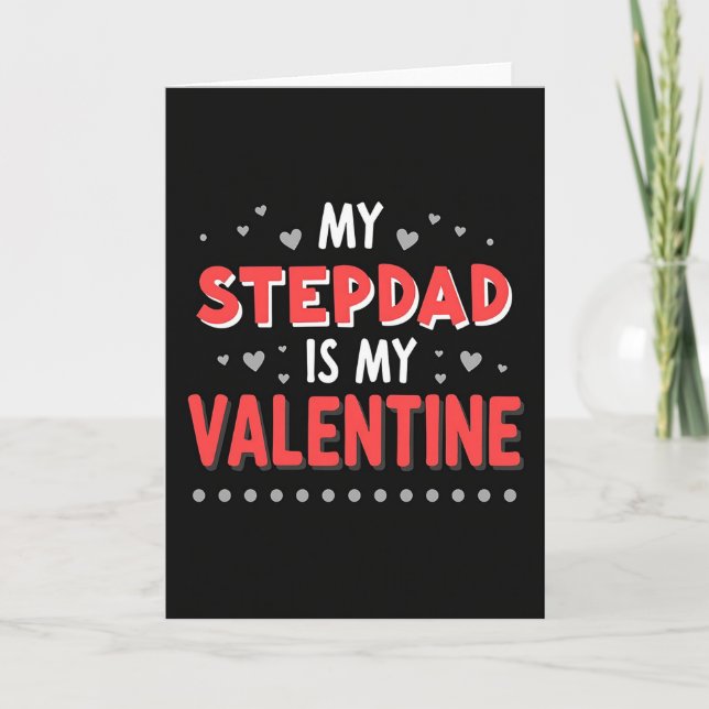 My Stepdad Valentine Hearts Card (Front)