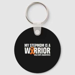 My Stepmom Is A Warrior Orange Ribbon Rsdcrps Awar Keychain