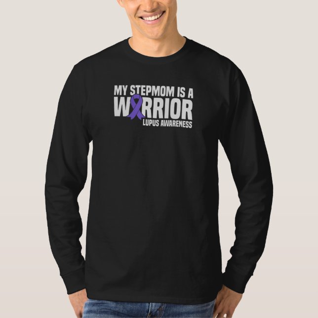 My Stepmom Is A Warrior Purple Ribbon Lupus Awaren T-Shirt (Front)