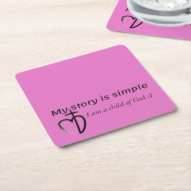 My story is simple square paper coaster (Angled)