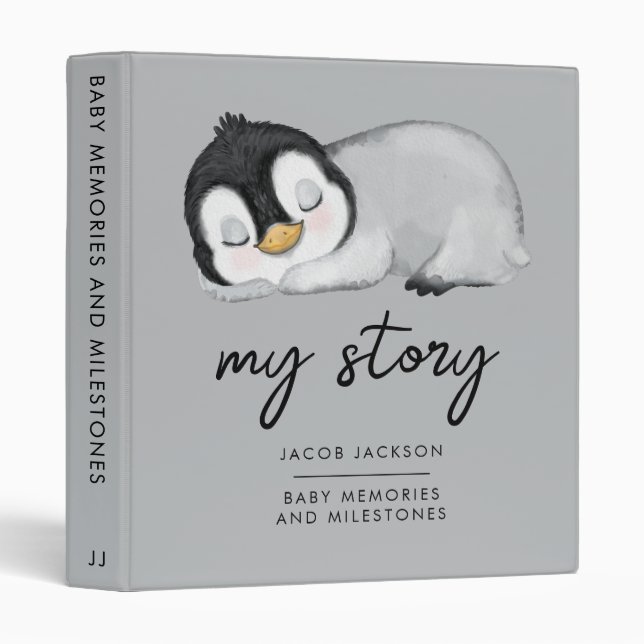 My Story Penguin Baby Book 3 Ring Binder (Front/Spine)