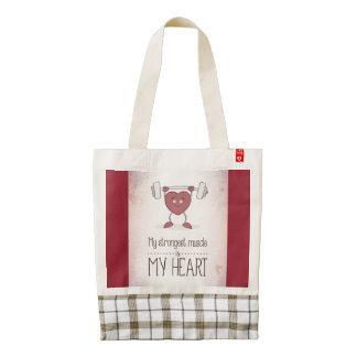 My Strongest Muscle Is My Heart Zazzle Tote Bag