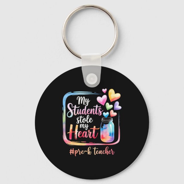 My Student Stole My Heart Pre-k Teacher Valentine  Keychain (Front)