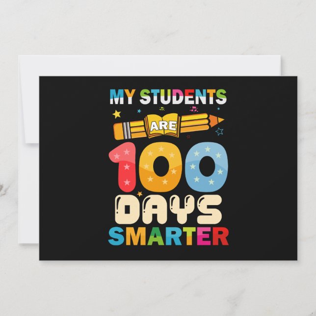 My Students Are 100 Days Smarter Teacher Invitation (Front)