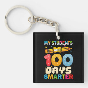 My Students Are 100 Days Smarter Teacher Keychain