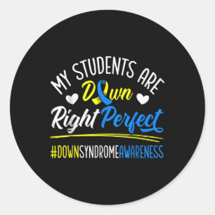 My Students Are Down Right Perfect Down Syndrome A Classic Round Sticker